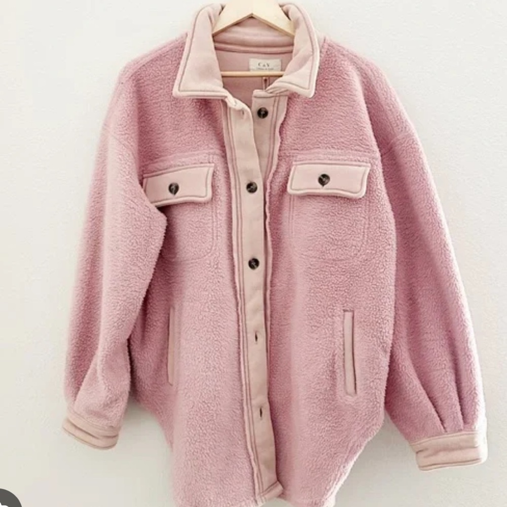 NWT CHELSEA & VIOLET pink thick ruby Shacket